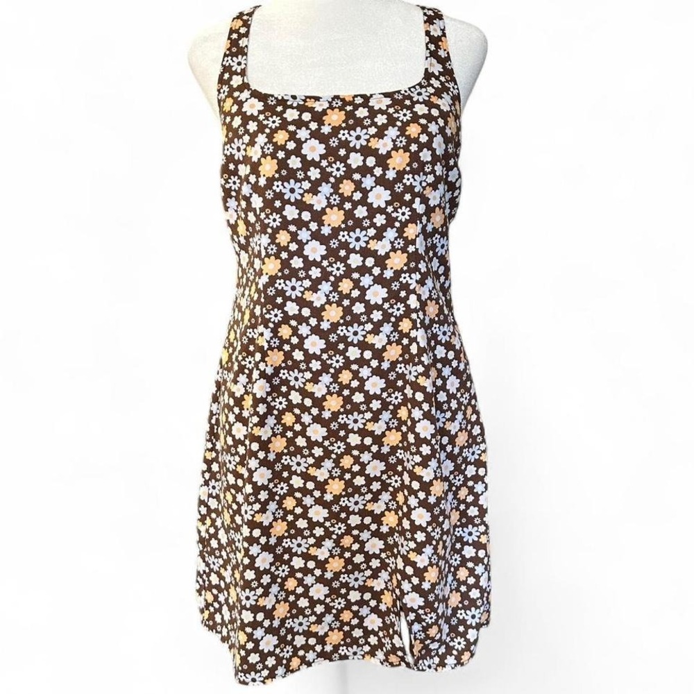 Hollister Brown Floral Mini Dress Summer Dress Medium
